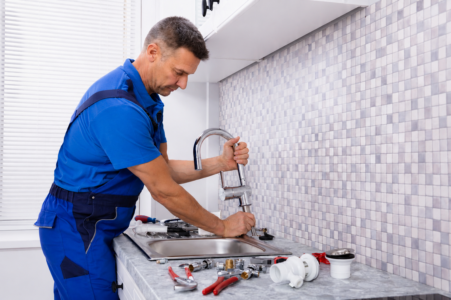 Action Ace Plumbing technician at work